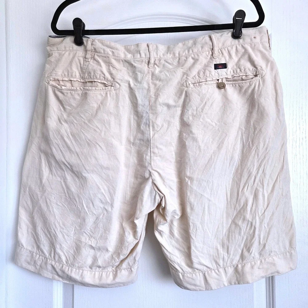 Faherty Malibu Linen Cotton Chino Shorts Stone Beige Mens 36